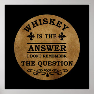 whiskey funny quotes vintage poster