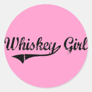 Whiskey Girl Classic Round Sticker