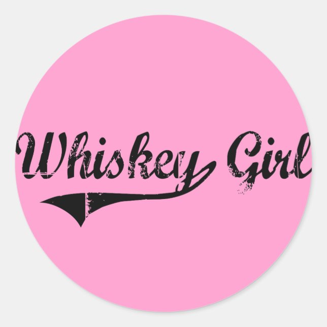 Whiskey Girl Classic Round Sticker (Front)