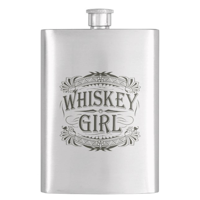 Whiskey Girl Hip Flask (Front)