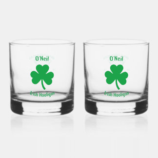 Whiskey Glass Irish Clover