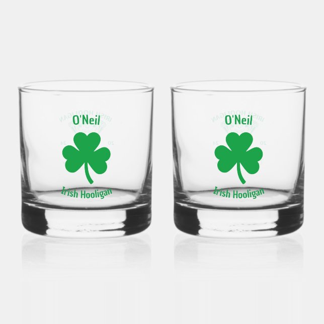 Whiskey Glass Irish Clover (Front)