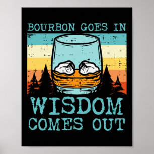 Whiskey Goes In Wisdom Comes Out Funny Fathers Day Poster
