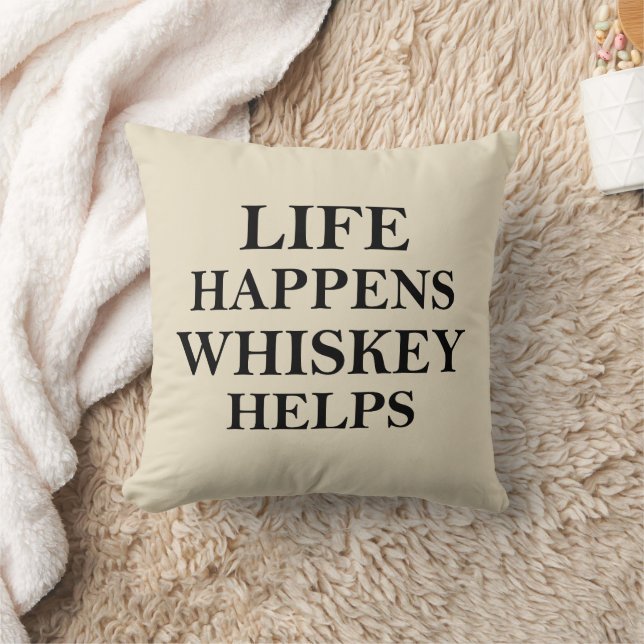 Whiskey helps funny alcohol sayings cushion (Blanket)
