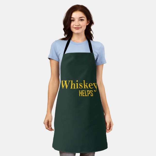 Whiskey helps funny alcohol sayings whisky quotes apron (Worn)