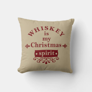 Whiskey is my christmas spirit cushion