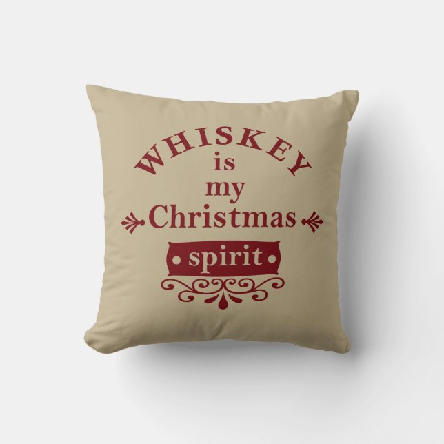 Whiskey is my christmas spirit cushion (Front)