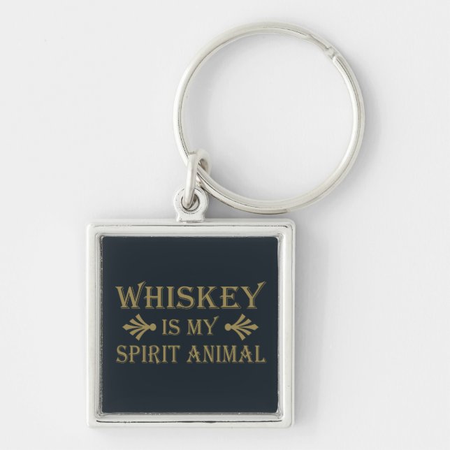 Whiskey is my spirit animal funny alcohol sayings key ring (Front)