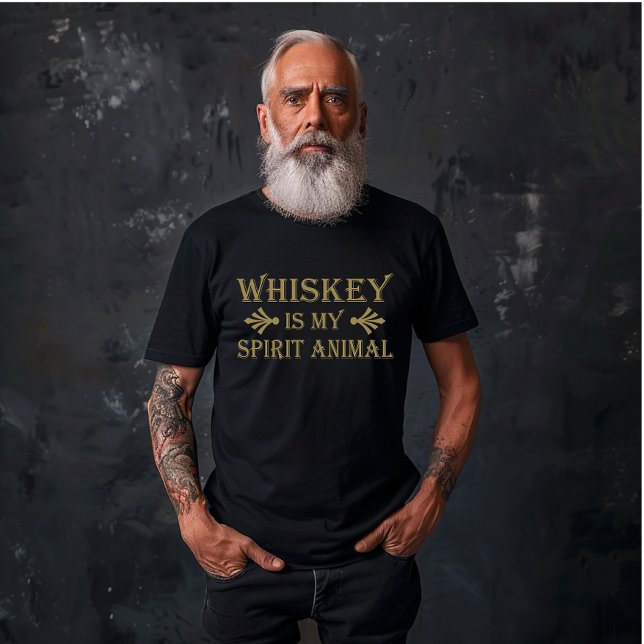 Whiskey is my spirit animal funny alcohol sayings T-Shirt (Creator Uploaded)