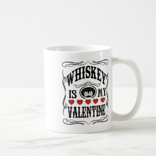 Whiskey Is My Valentine Retro Cowboy Double Print  Coffee Mug