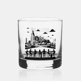 Whiskey Keepsake Glass/ Nashville Bar Pub Skyline Glass