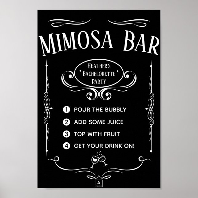 Whiskey Label Bar Poster (Front)