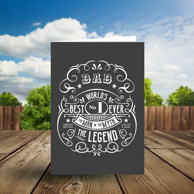 Whiskey Label Man Myth Legend Dad  Holiday Card (Creator Uploaded)