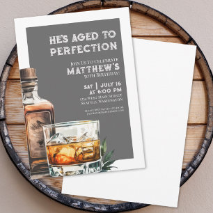 Whiskey Men's Birthday Party Invitation
