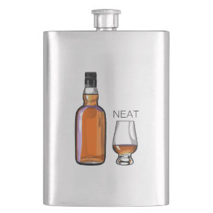 Whiskey Neat Funny Alcohol Drinking Hip Flask
