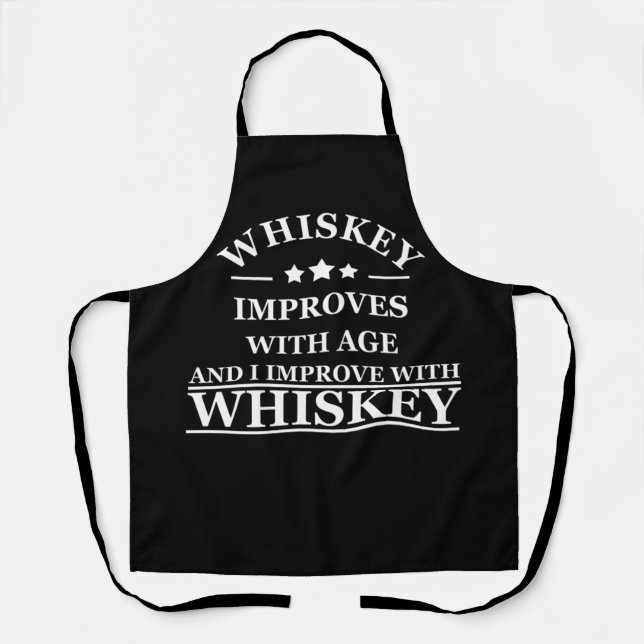 Whiskey quotes funny alcohol sayings gifts apron (Front)
