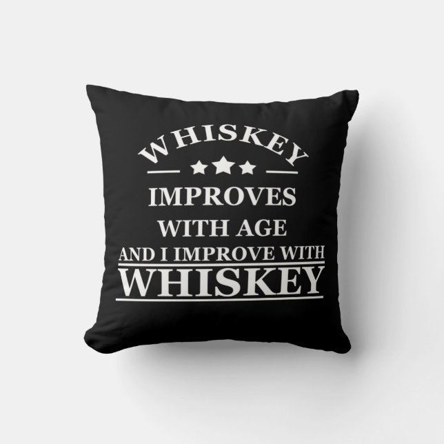 Whiskey quotes funny alcohol sayings gifts cushion (Front)