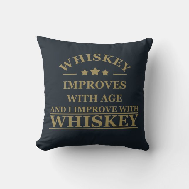 Whiskey quotes funny alcohol sayings gifts cushion (Front)