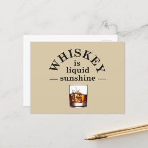 Whiskey quotes funny alcohol sayings gifts holiday postcard