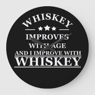 Whiskey quotes funny alcohol sayings gifts large clock