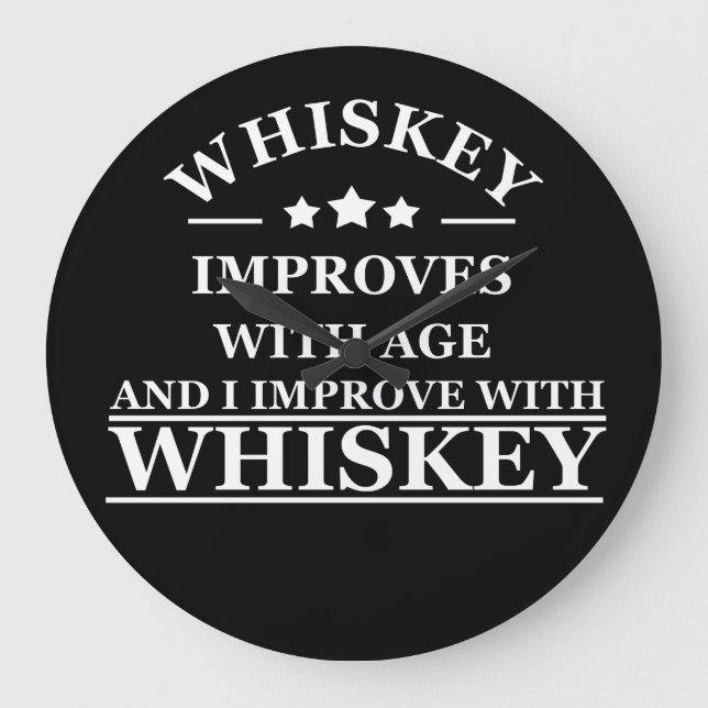 Whiskey quotes funny alcohol sayings gifts large clock (Front)