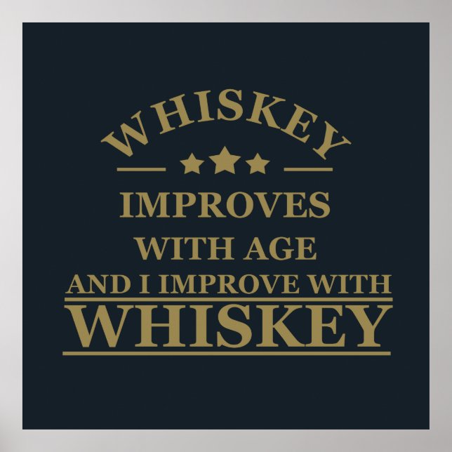 Whiskey quotes funny alcohol sayings gifts poster (Front)