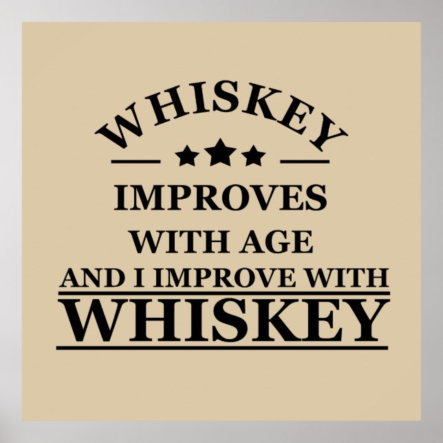 Whiskey quotes funny alcohol sayings gifts poster (Front)