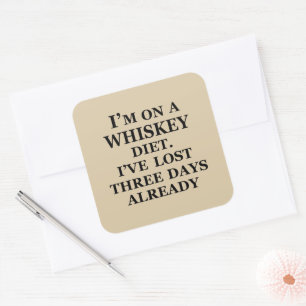 Whiskey quotes funny alcohol sayings gifts square sticker
