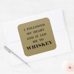Whiskey quotes funny alcohol sayings gifts square sticker