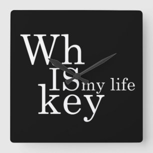 Whiskey quotes funny alcohol sayings gifts square wall clock