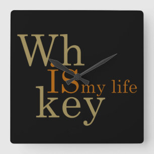 Whiskey quotes funny alcohol sayings gifts square wall clock
