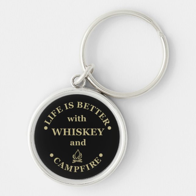 Whiskey quotes funny camping camper sayings  key ring (Front)