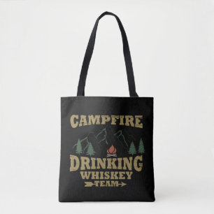 Whiskey quotes funny camping camper sayings tote bag