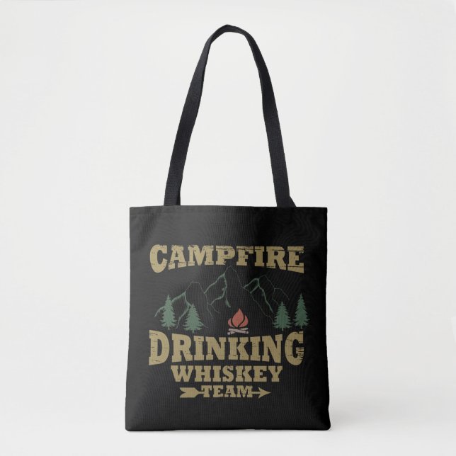 Whiskey quotes funny camping camper sayings  tote bag (Front)