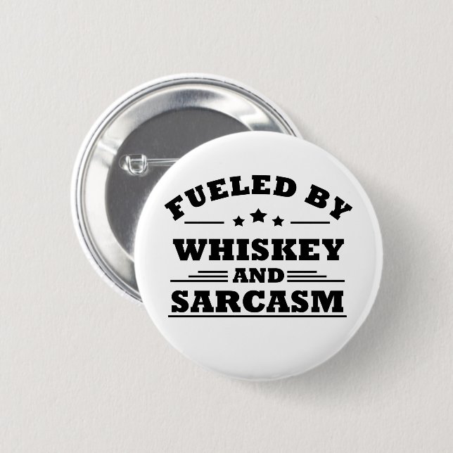 Whiskey quotes funny drinking alcohol sayings 6 cm round badge (Front & Back)