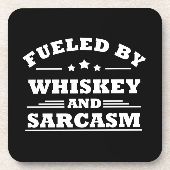 Whiskey quotes funny drinking alcohol sayings coaster (Front)