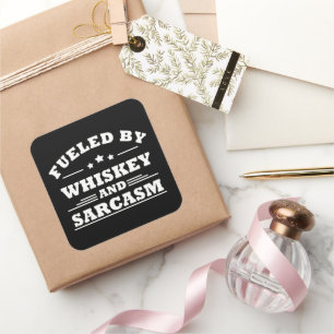 Whiskey quotes funny drinking alcohol sayings square sticker