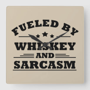 Whiskey quotes funny drinking alcohol sayings square wall clock