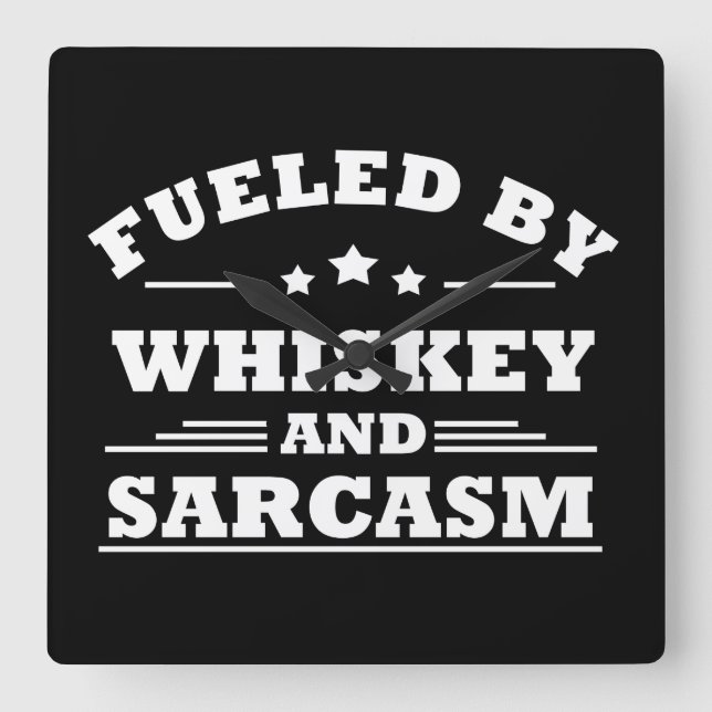 Whiskey quotes funny drinking alcohol sayings square wall clock (Front)