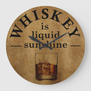 Whiskey quotes funny drinking sayings large clock