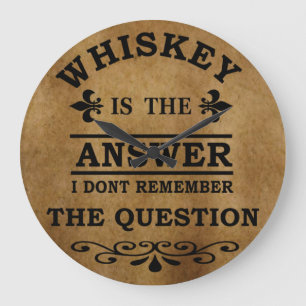 Whiskey quotes funny drinking sayings large clock