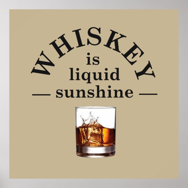 Whiskey quotes funny drinking sayings poster (Front)