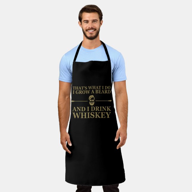 Whiskey quotes with funny bearded sayings apron (Worn)
