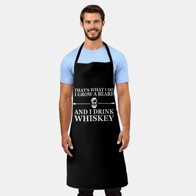 Whiskey quotes with funny bearded sayings apron (Worn)