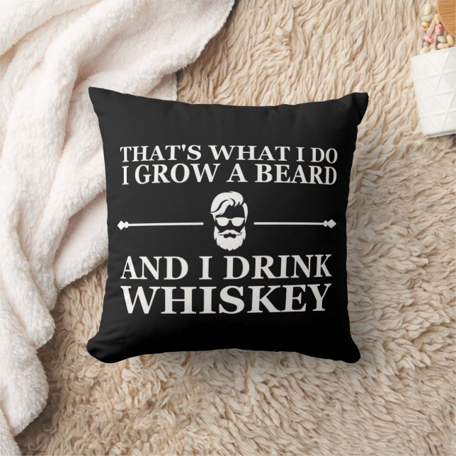 Whiskey quotes with funny bearded sayings cushion (Blanket)