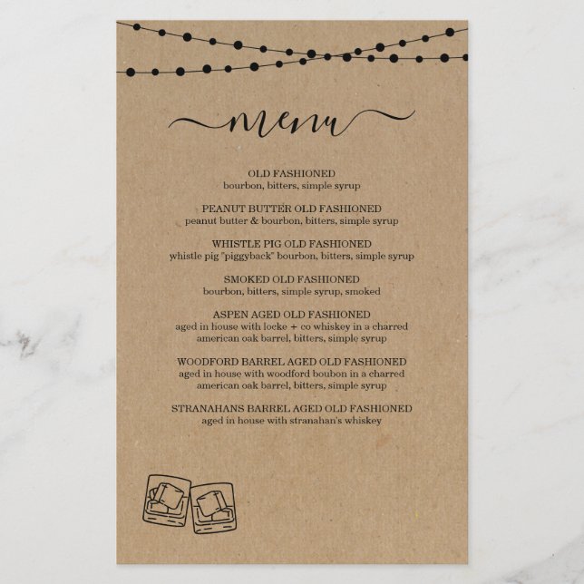 Whiskey / Rum Tasting Menu (Front)