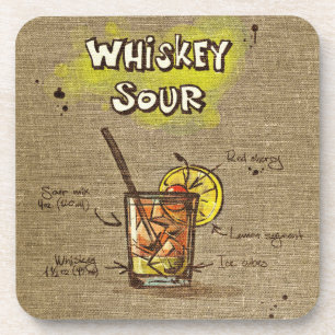 Whiskey Sour Cocktail Drink Coaster