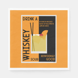 Whiskey Sour Cocktail Napkin