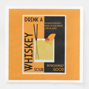 Whiskey Sour Cocktail Napkin