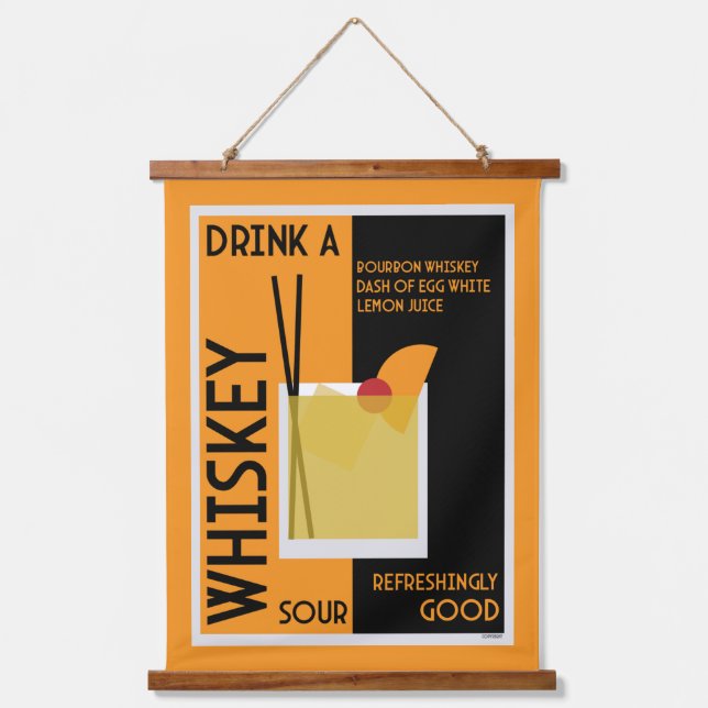 Whiskey Sour Cocktail   Napkin Hanging Tapestry (Front)